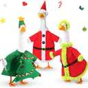 3 Set Christmas Goose Outfit Santa Claus Snowman Christmas Tree Lawn Porch 23" Goose Clothes Xmas Costume for Winter Xmas Outdoor Patio Yard Decor