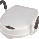 EasyComforts Raised 4 -Toilet Seat with Padded Arms and Lid, Bathroom