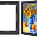 Americanflat 9x12 Canvas Floating Frame with Adhesive Strips Included - Vertical and Horizontal Floating Frame for Artwork - Canvas Frames for Wall Display - Black