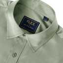 J.VER Men's Dress Shirts Solid Long Sleeve Stretch Wrinkle-Free Formal Shirt Business Casual Button Down Shirts Sage Green Large