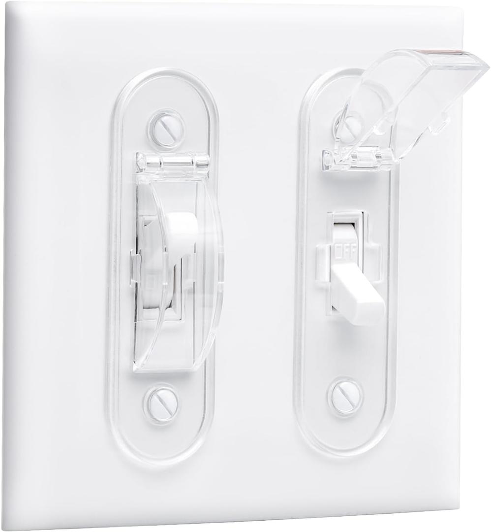 Wall Switch Guard, Childproof Light Switch Cover Guard | Toggle Style | Light Switch Protection | Lock Toggle Switch in On or Off Position | 1 Pack, Clear