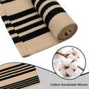 Tiveney Farmhouse 3x5 Outdoor Rug, Black and Khaki Striped Rugs Washable, Cotton Woven Reversible Front Porch Rug, Layered Doormats Carpet for Entryway Outdoor Entrance Front Door Porch Patio Decor
