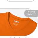 SMENG Women's Cotton V Neck T-Shirt Short Sleeve Solid Color Tee Casual Fit Tee Breathable Summer Fashion Tops (Orange, S)