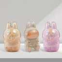 2 x Protective Case for LABUBU, Clear Figure Display Bag with Keychain, Plastic Protective Cover, Storage Transparent PVC Bag Hanging Model (Doll Not Include, Style B Sitting)