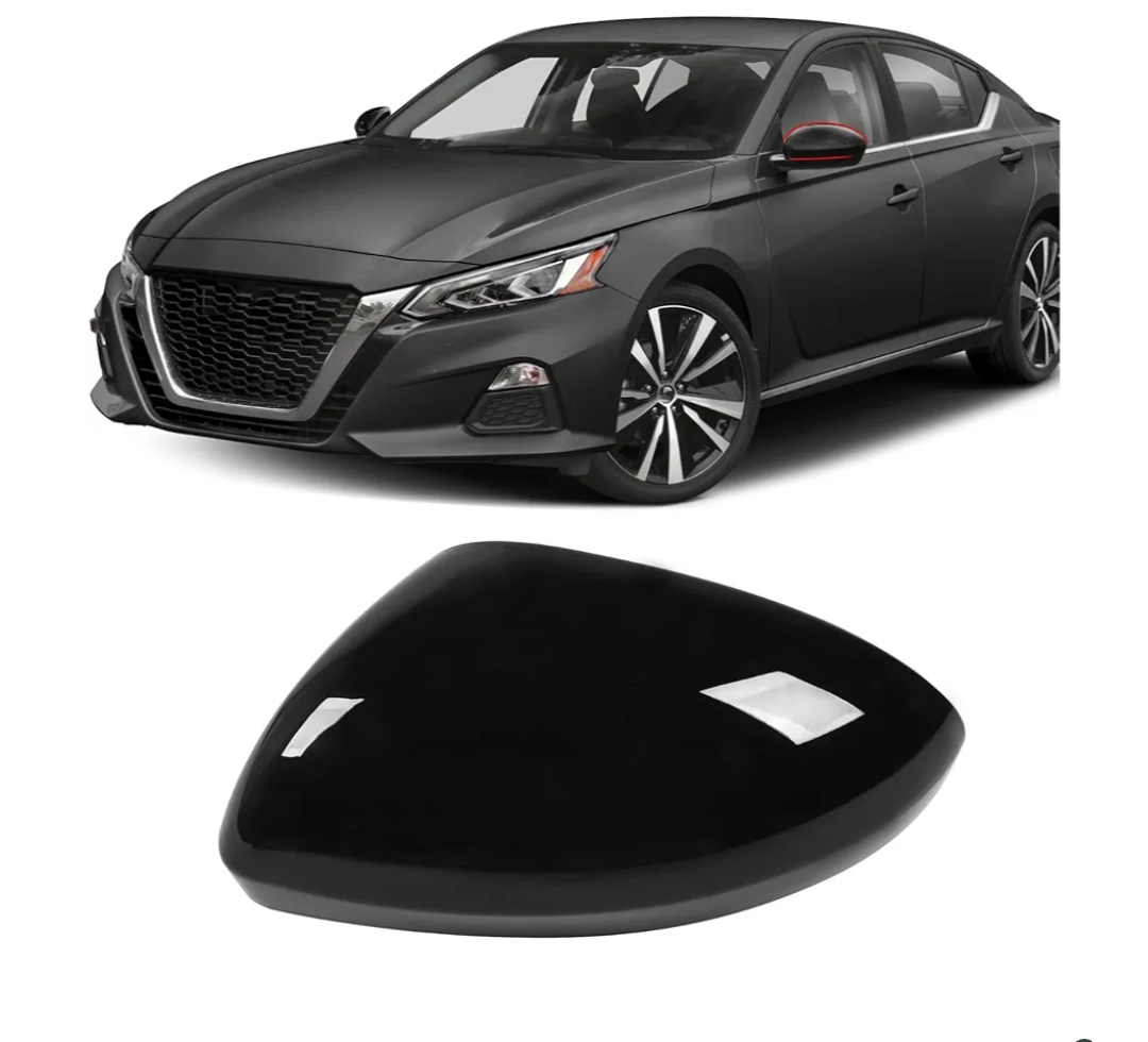 Moonlinks Compatible with Nissan Altima 2019 2020 2021 2022 2023 2024 2025 Left Side Mirror Cover Replacement, Glossy Black Exterior Left Driver Side Door Rear view Mirror Cap Trim