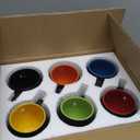 AmorArc 24 oz Soup Mugs with Handles, Jumbo Ceramic Bowls Mugs Set with handles for Coffee Cereal Cappuccino Snacks, Microwave&Dishwasher safe Soup Cups for Meal-Multicolor, Pack of 6 