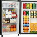 Mini Fridge with Freezer, 3.2 Cu.Ft Compact Single Door Refrigerator with Adjustable Thermostat, Low Noise & Energy Efficient (0.41kWh/Day), Small Fridge for Bedroom, Dorm, Office, Apartment (Black)