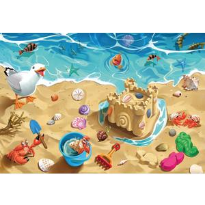 Ravensburger Fun at The Beach - 24 Piece Floor Jigsaw Puzzle for Kids | Engaging Coastal Adventure | Promotes Problem Solving Skills | FSC-Certified