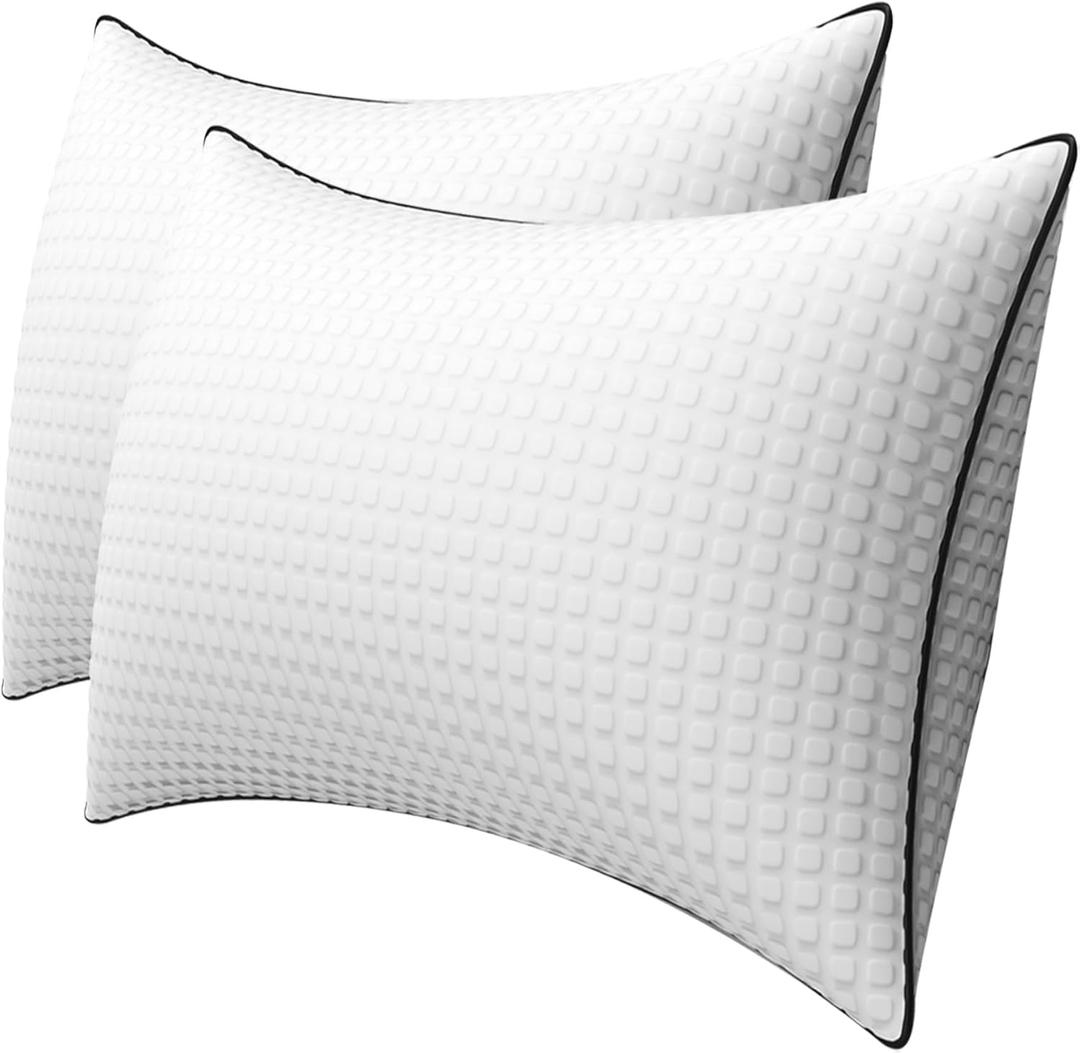 Bed Pillows for Sleeping King Size Set of 2,Hotel Collection Cooling Breathable Pillows for Side and Back Sleepers Down Alternative Filling Luxury Soft