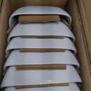 vancasso Soho Dinnerware Sets 24 Pieces, White Stoneware Square Place Setting, Dinner Plate, Dessert Plate, Cups and Plates Sets for Kitchen, Dish Set for 6, White
