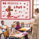 2 x Epakh 86 Pcs Valentine's Day Christian Bulletin Board Valentines Heart Classroom Decoration Valentine's Religions Cross Paper Cutouts Wall Decor for Church Holiday Birthday Wedding Party Decor