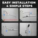 Wide Rain Shower Head With 5 Modes Handheld Showerheads, High Pressure Showerhead Combo with Extension Arm for Bathroom Accessories, Adjustable Shower Head with Anti-Clog Nozzles (Chrome)