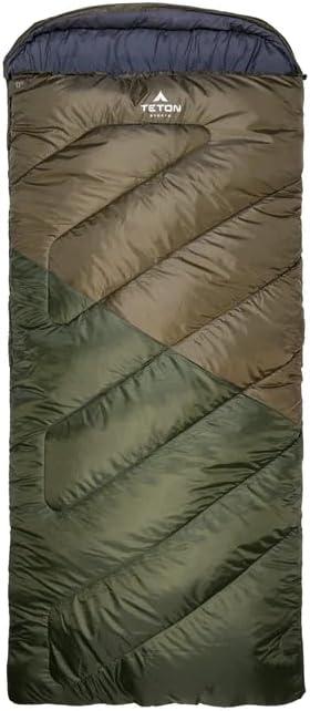 Teton Celsius XXL Sleeping Bag, Cold Weather Sleeping Bags for Adults and Kids, Camping Made Easy and Warm. Compression Sack Included, 35F, 25F, 0F, 20F Degree (Ivy)