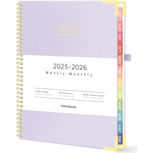 Forvencer Academic Planner 2025-2026, Hardcover Weekly & Monthly Calendar Planner, July 2025 - June 2026, 8.5" x 11", Daily Agenda Book with Tabs, College Organizer Notebook, School Supplies for Student Teacher Classroom, Purple