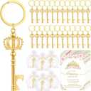 50 Sets Baby Shower Bottle Opener Favors Included Bottle Opener Keychain Crown Charms Keychain Thank You Cards Organza Bags Baby Shower Return Gifts for Guests