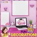 CRAFTILOO 3Pcs of Embroidery Punch Needle kit for Kids Mini Pillows Googly Heart Owl Rainbow Needlepoint Craft Embroidery Pen Needle Punch Kit Art Punch Needle Yarn (10cm, Pink)