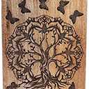 Handcrafted Tree of Life Wooden Urns for Human Ashes Adult Large - Butterfly Cremation Urn for Ashes - Burial Urn for Columbarium - Funeral Urn Box - 250 LB