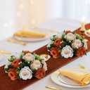 BLOSMON Flower Balls Wedding Centerpieces: 10 Pcs Terracotta Fake Rose Kissing Balls Table Decor - Fall Artificial Silk Bouquet with Base Floral Arrangements Home Party Room DIY Decorations