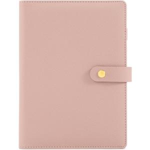 Aesthetic A5 Binder with 6 Golden Rings - Refillable & Sturdy Planner w Pockets Keeps You Perfectly Organized - Mini Notebook with Magnetic Closure Works Great as Photocard Binder for All Your Cards (Pink)