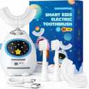 Kids U-Shaped Electric Toothbrush, Voice Guidance & Music Guided Brushing, 4 Brush Heads, 3 Modes, 360 Gentle Silicone, Type-C Charging, for Ages 3-12 (Heroic White)