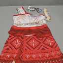 Esvaiy Moana Dress Up Costume for Girls, Fancy Princess Costumes for Halloween Christmas Birthday Party (9-10 Years, Red)