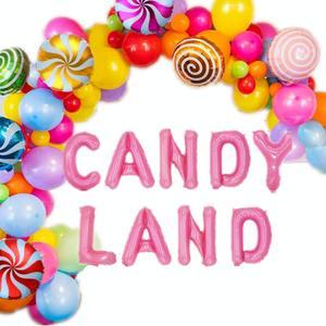 123 PCS Candy Land Balloons Candyland Party Decorations Candy Land Balloons Candy Land Birthday Party Decorations Candy Land Sign Banner Balloons for Sweets Candy Party Supplies Decoration