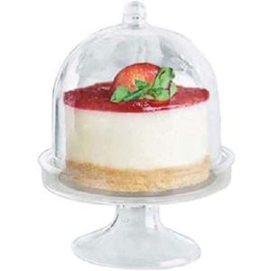 DecorLine Luxurious Clear Plastic Mini Cake Stands - Chic & Versatile Design - Perfect for Any Occasion - 5 Count (Pack of 1)