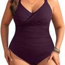 Aqua Eve Plus Size One Piece Swimsuit - Women's Tummy Control Bathing Suit Retro Full Coverage Swimwear 2025 20W