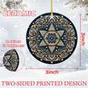 Hanukkah Ornaments for Tree Christmas Hanukkah Tree Ornaments Ceramic Decorations Star of David Ornament Decor for Home Jewish Christmas Ornament for Women Men Friends(star1)