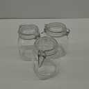 ComSaf Airtight Glass Canister Set of 3 with Lids 34oz Food Storage Jar Square - Storage Container with Clear Preserving Seal Wire Clip Fastening for Kitchen Canning Cereal,Pasta,Sugar,Beans,Spice