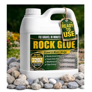 Rock Glue for Landscaping, 32 Oz Mulch Glue for Rocks to Ground Coverage, Sticky Clear Gravel Glue, Decomposed Granite Stabilizer for Pebble, Walkways, Yards, Patios, and Decorative Driveway Edges