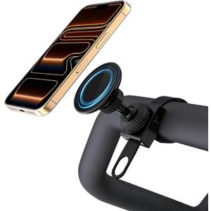 Vitog Gym Magnetic Phone Holder for MagSafe, 20X N52 Magnets, Strong Magnets Stable and Secure Phone Mount with Adjustable Strap, Phone Mount Clamp for Peloton Bike, Gym Equipment, Stroller, Treadmill