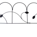 Pack of 7 Pathway Lining - Panacea Leaf Garden Border Fence Black 14"H x 19.5"W