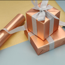 BIOBROWN Christmas Wrapping Paper Jumbo Roll with Trim Ribbon 30 Inch X 40 Feet (100 sq. ft. ttl.) Matte Champagne Design Perfect for Christmas, Party, Xmas, Holiday Gift Wrap