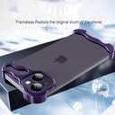 Phone Case Compatible with iPhone 15 Plus Compatible with Lens Camera Protection, Frameless Minimalist Design, Extremely Highlighting Personality (Aluminum purple)