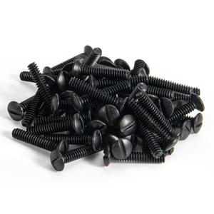 Henne Bery 3/4" Long 6-32 Thread, Oval Head Milled Slot Replacement Wall Plate Screws, 50 Pack, Black