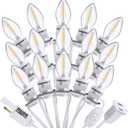 Meonum 15 LED Bulbs Accessory Extension Cord, End to End Connectable Blow Mold Light Cord with Adjustable Dimmer Switch, Replacement Lamp Kit for Ceramic Houses, Halloween & Christmas Village Decor