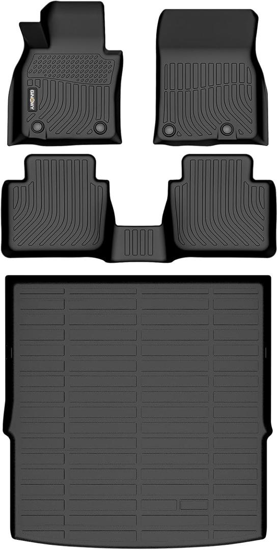GINOWY- Floor Mats & Cargo Liner for Mazda CX50 2023-2025 2026, TPE All Weather Mats CX-50 2024 Floor Liners Waterproof Non-Slip Trunk Mat CX50 Automotive Accessories Black