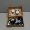 Under Cabinet LED Puck Lights, Display Cases Lighting, Daisy Chained Linkable, 120V Direct Hard Wired & Plug-in Adapter, Dual Split, RF Remote Dimmable, Black Cord, Daylight, 6 Lights