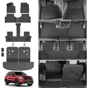 Floor Mats for 2021-2025 2026 Kia Sorento 6/7 Passenger (Not for Hybrid), All Weather TPE Rear Cargo Mat with Backrest Mat for Kia Sorento Car Accessories