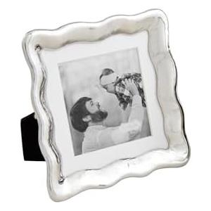 Mud Pie Square Wavy Metal Mini Frame; 5" X 5"