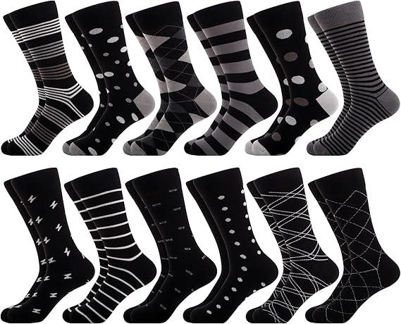 WeciBor Men's Seamless Premium Combed Cotton Dress Socks 12 Pack 9-11