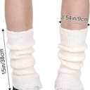 Fuzzy Leg Warmers Knitted Ruffle Leg Sleeves for Women 80s Party Yoga
