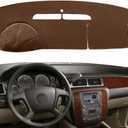 Dashboard Cover Dash Cover Mat Pad Carpet Fit for Chevy Chevrolet Tahoe Suburban 2007-2014,Chevrolet Avalanche Silverado 1500 LTZ 2007-2013,GMC Yukon All Models 2007-2014 (Dark Brown) Y24