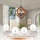 Farmhouse Rustic Wooden Chandelier, 6-Light Farmhouse Hanging Light Fixture with Black Metal & Brown Wood, for Dining Room, Kitchen, Living Room, Entryway, Foyer, Bedroom, Hallway