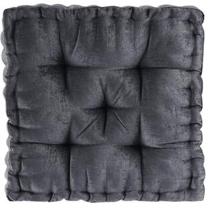 Intelligent Design Azza Floor Pillow, Large Cushions Sitting for Adults, Floor Pillow for Meditation or Yoga, Lustrous Chenille Tufted with Scalloped Edges for Bench/Chair Cushion, 20"x20"x5" Charcoal