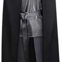 Viking Costume Adult Men Medieval Battle Black PU Outfit with Cloak Size, Medium