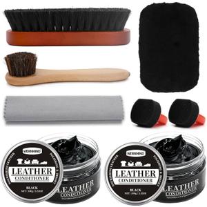 Black Brown Shoe Polish Kit Saddle Soap Mink Oil Leather Boot Shoe Shine Kit Conditioner Cream Wax Care Clearner Set