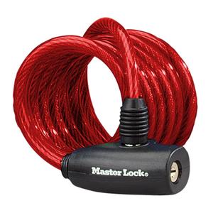 Master Lock Bike Lock Cables with Key, Blue, Green, and Red 1-Pack of Keyed-Alike Bicycle Cable Locks, 6 ft. Long, 8127TRI