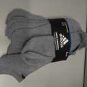 Adidas Men's Athletic Cushioned No Show Socks (6 Pairs) Durable & Comfortable, Size 12-15 (Gray)